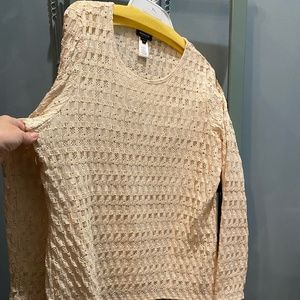 Worth New York, XL, Cream Blouse, 89% Nylon, 8% Elastic, 3% Viscose - stretchy